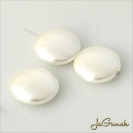 Voskované perly PLACKA 10mm biela, 10ks (vpt305)